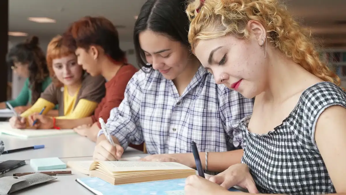 Students learning together
